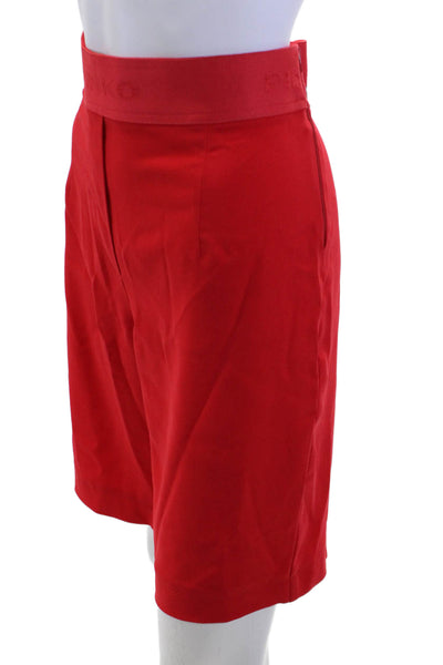 Pinko Unisex Red Bermuda Shorts Size 10