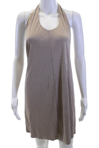 La Petite S Women Slip Dress Beige 100% Silk Sleeveless Short Size 42