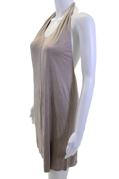 La Petite S Women Slip Dress Beige 100% Silk Sleeveless Short Size 42