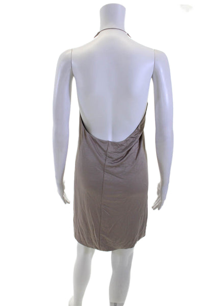 La Petite S Women Slip Dress Beige 100% Silk Sleeveless Short Size 42