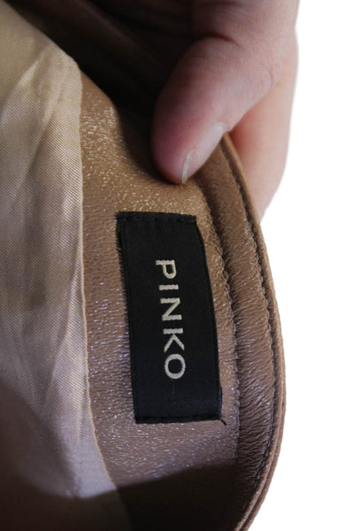 Pinko Womens Mini Pencil Skirt Beige Size 10