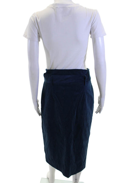 Pinko Women Wrap Skirt Dark Blue Midi Size 10