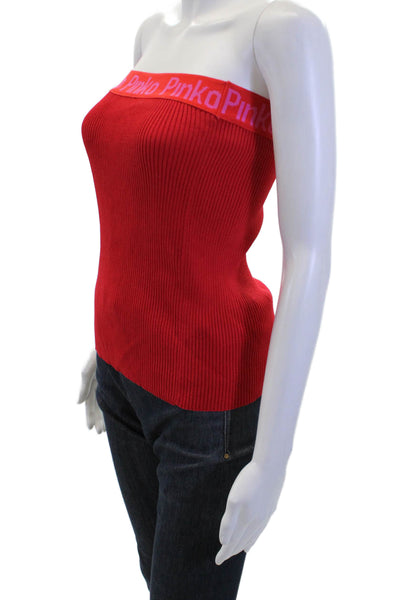 Pinko Women Red Sleeveless Tank Size S