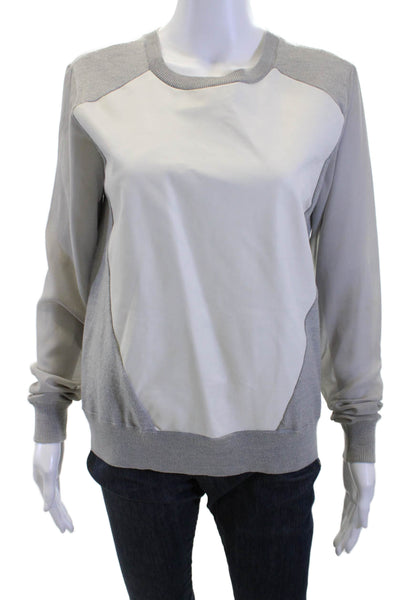 Rebecca Minkoff Women Gray Pullover Sweatshirt Crew Neck Long Sleeve Size S