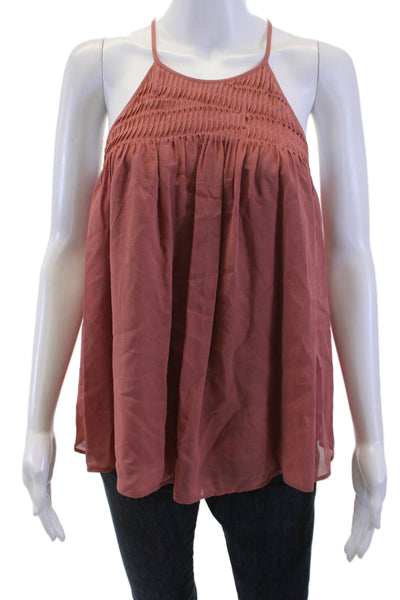 Joie Women Brown Silk Camisole Bohemian Sleeveless Solid Size S