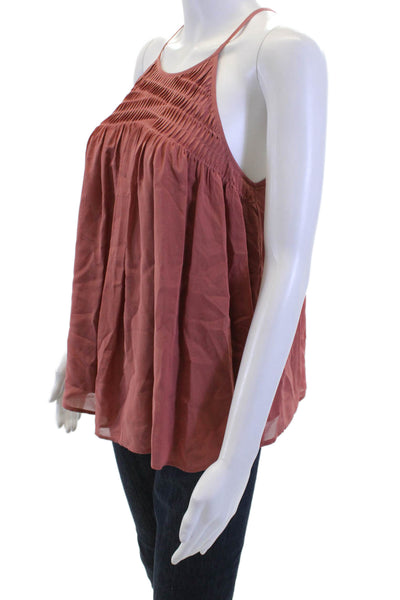 Joie Women Brown Silk Camisole Bohemian Sleeveless Solid Size S