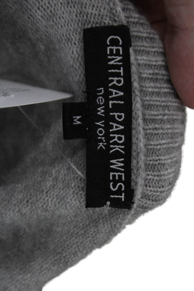 Central Park West Women Pullover Sweater Gray Round Neck Long Sleeve Size M