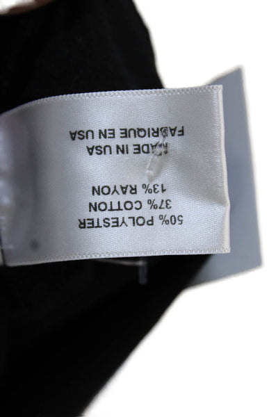 Pam & Gela Womens Solid Black Long Sleeve T-Shirt Size 0P