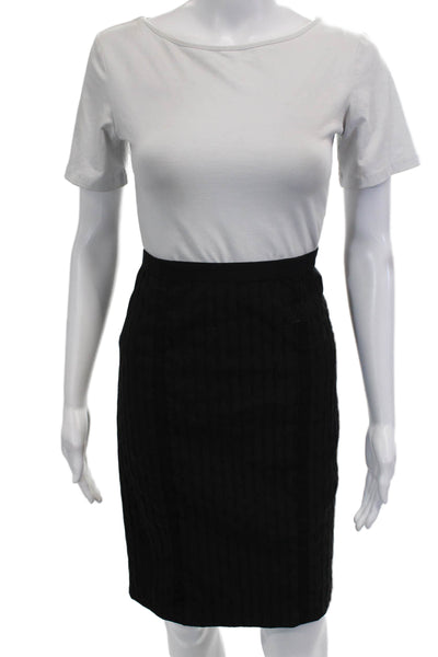 Nanette Lepore Women Striped Straight Pencil Skort Black Knee Length Size 4