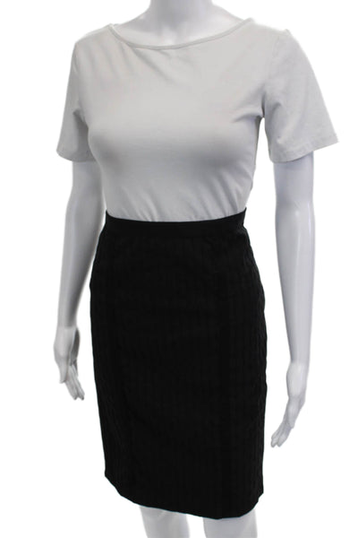 Nanette Lepore Women Striped Straight Pencil Skort Black Knee Length Size 4