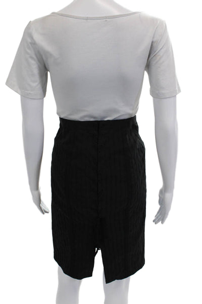Nanette Lepore Women Striped Straight Pencil Skort Black Knee Length Size 4