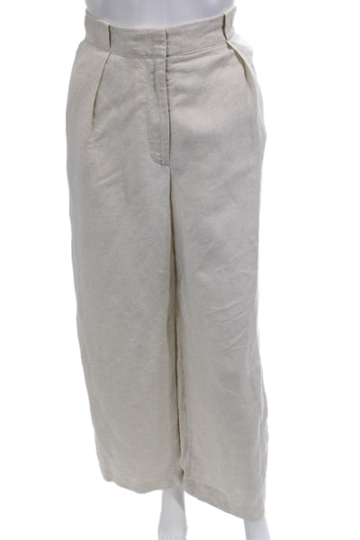 Club Monaco Womens Beige Dress Pants Linen-Blend Size 6