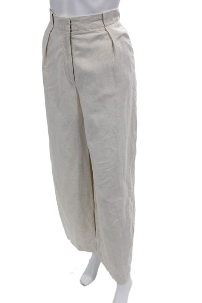 Club Monaco Womens Beige Dress Pants Linen-Blend Size 6