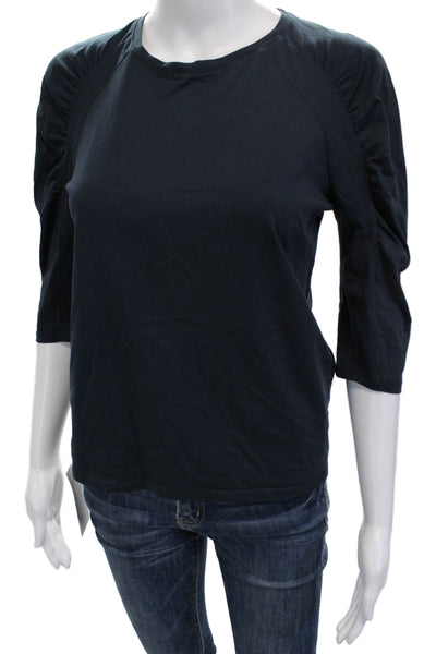 Ba&Sh Womens Jersey Basic Cotton Crew Neck 3/4 Sleeve T-Shirt Dark Blue Size XS