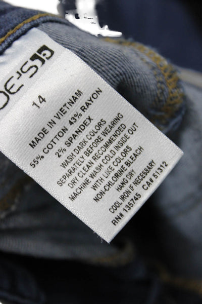 Joes Jeans Girls Zipper Fly Mid Rise Medium Wash Skinny Jeans Blue Denim Size 14