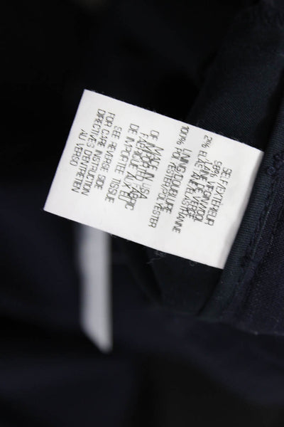 Theory Women Ankle Dress Pants Dark Blue Striped Virgin Wool Size 2