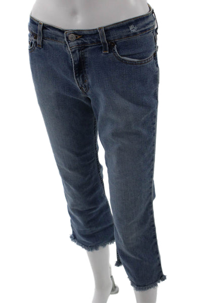 Levis Womens Bootcut Cropped Blue Mid-Rise Jeans Button Size 26