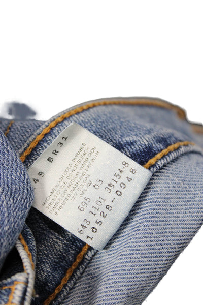 Levis Womens Bootcut Cropped Blue Mid-Rise Jeans Button Size 26