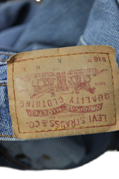 Levis Womens Bootcut Cropped Blue Mid-Rise Jeans Button Size 26