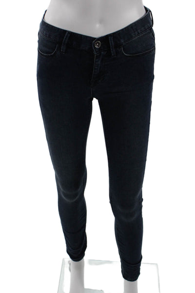 Madewell Womens Skinny Jeggings Dark Blue Mid Rise Button Size 25