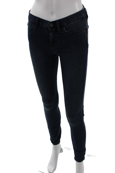 Madewell Womens Skinny Jeggings Dark Blue Mid Rise Button Size 25