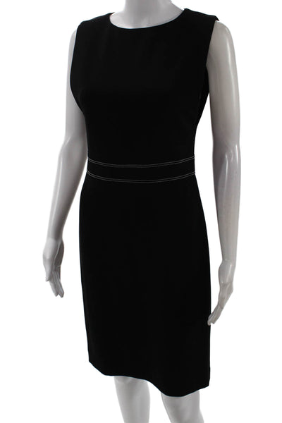 Theory Women Sheath Dress Black Sleeveless Knee-Length Zip Size 2