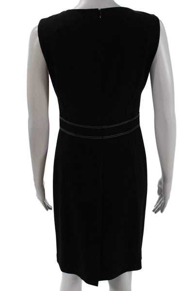 Theory Women Sheath Dress Black Sleeveless Knee-Length Zip Size 2