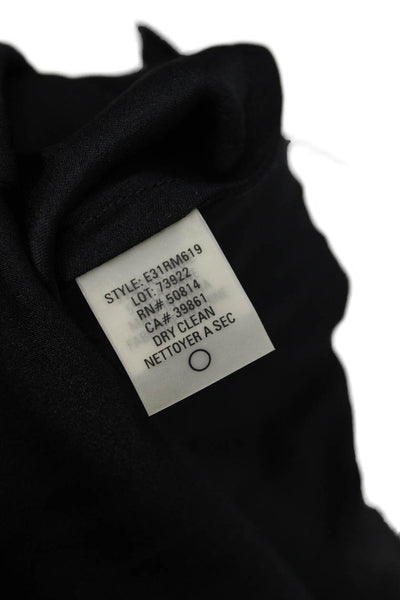 Elie Tahari Women Shift Dress Black Square Neck Sleeveless Silk Size 0