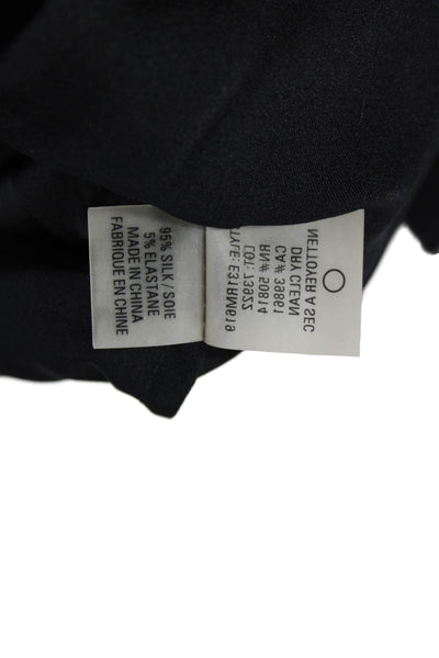 Elie Tahari Women Shift Dress Black Square Neck Sleeveless Silk Size 0
