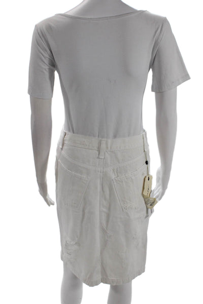 Rag & Bone Jean Women Straight Pencil Skirt White Knee Length Size 26