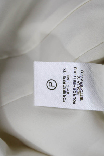 Halston Women White V-Neck Sleeveless Jumpsuit 95% Polyester Size 2