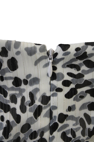 Halston, Womens Maxi Sundress Black Animal Print V-Neck Tie Size 10