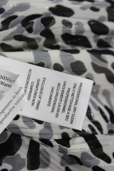 Halston, Womens Maxi Sundress Black Animal Print V-Neck Tie Size 10