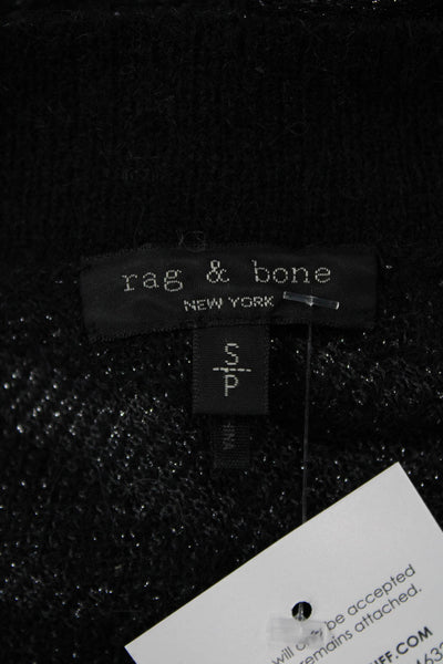 Rag & Bone Unisex Pullover Sweater Black Animal Print V-Neck Size S