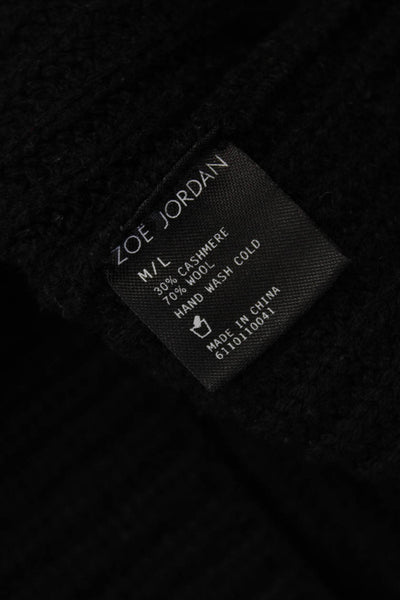 Zoe Jordan Women Pullover Sweater Black Mock Neck 3/4 Sleeve Size M
