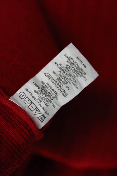 Ramy Brook Women Red Lace-Up Pullover Sweater Christmas Size L