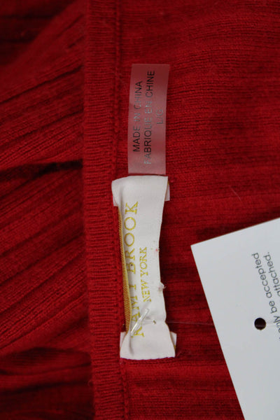 Ramy Brook Women Red Lace-Up Pullover Sweater Christmas Size L