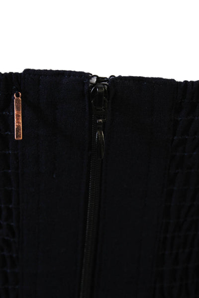 Misa Women Cropped Sleeveless Square Neck Dark Blue Top Size 2XS