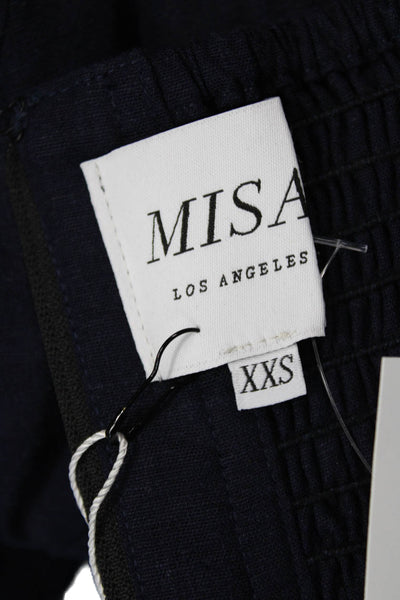 Misa Women Cropped Sleeveless Square Neck Dark Blue Top Size 2XS