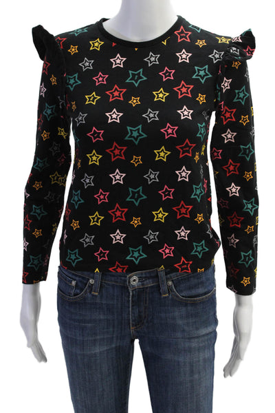 Sonia Rykiel Girls Cotton Geometric Print Long Sleeve Top Navy Size 12Y