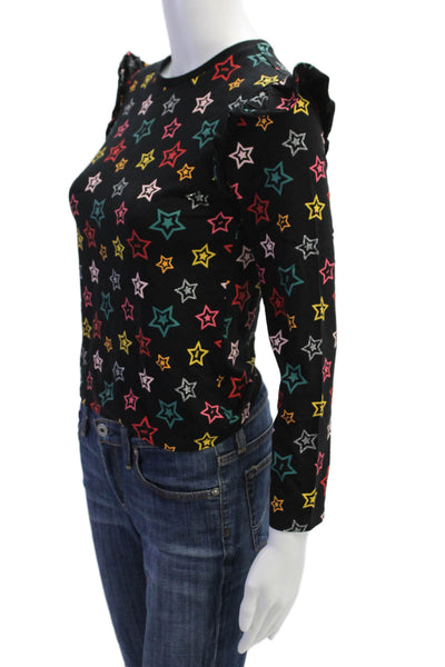 Sonia Rykiel Girls Cotton Geometric Print Long Sleeve Top Navy Size 12Y