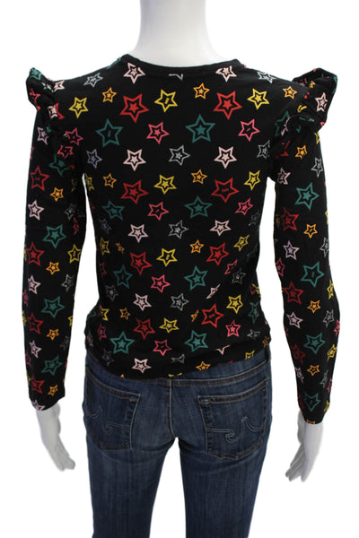 Sonia Rykiel Girls Cotton Geometric Print Long Sleeve Top Navy Size 12Y