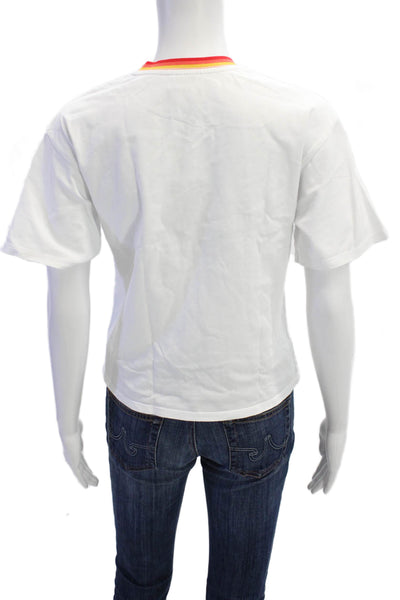 Kenzo Kids Girls Cotton Graphic Print Short Sleeve T-Shirt White Size 12