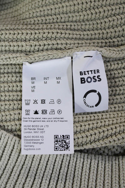 BOSS Mens Beige Wool Blend V-Neck Sweater Vest Solid Sleeveless Size M
