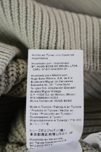 BOSS Mens Beige Wool Blend V-Neck Sweater Vest Solid Sleeveless Size M