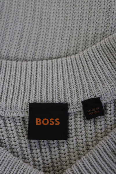 BOSS Mens Beige Wool Blend V-Neck Sweater Vest Solid Sleeveless Size M