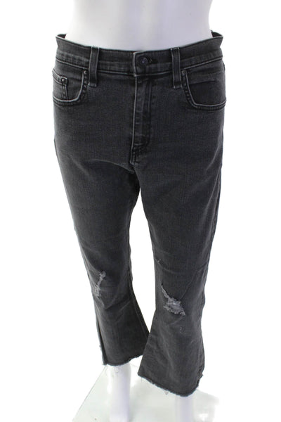 Rag & Bone, Women Cropped Flared Dark Gray Jeans Size 31