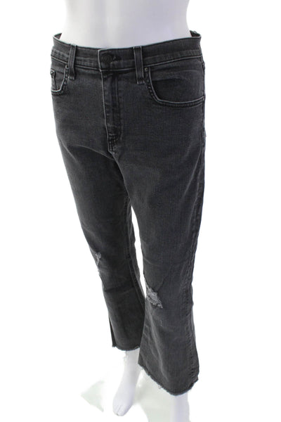 Rag & Bone, Women Cropped Flared Dark Gray Jeans Size 31