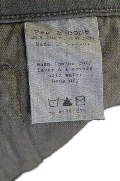 Rag & Bone Womens Cargo Cropped Green Pants Size 31