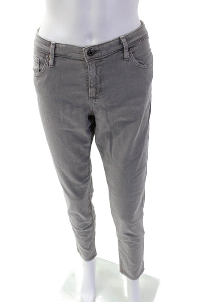 Adriano Goldschmied Women Ankle Cropped Pants Gray Button Size 31